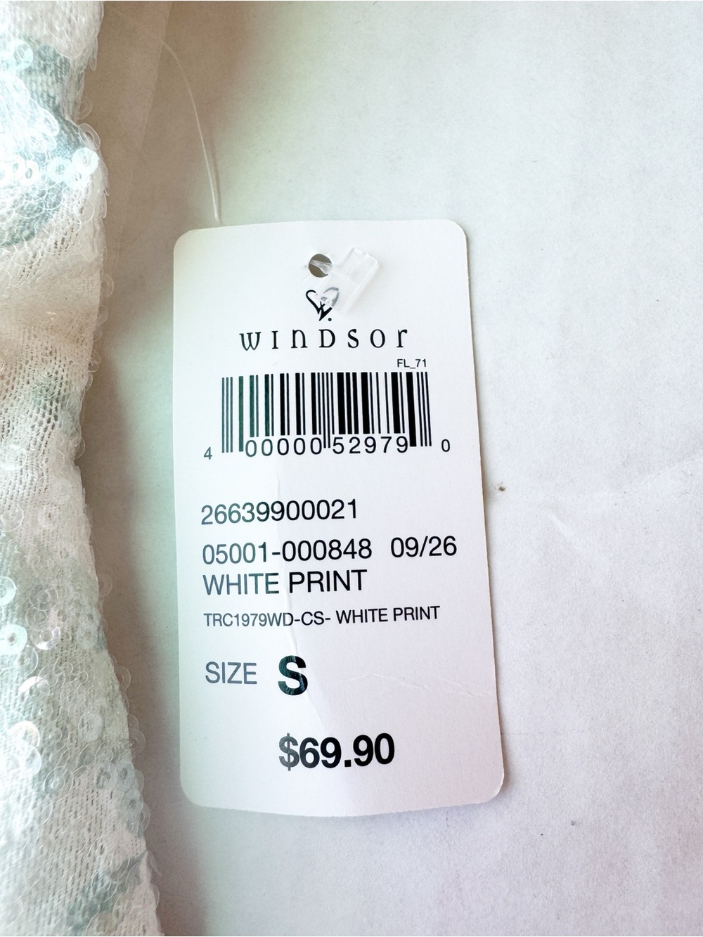 Windsor New Krissy Floral Sequin Mini Dress in White Sequin Print Size S NWT - Picture 15 of 16